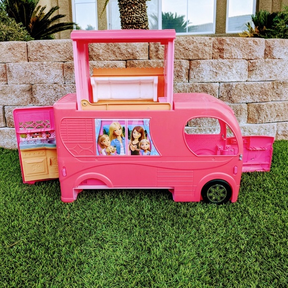 Barbie Girls Dream Camper Van RV Motor Home 2nd Story NO Pool Toy Play Set USED - Picture 1 of 9
